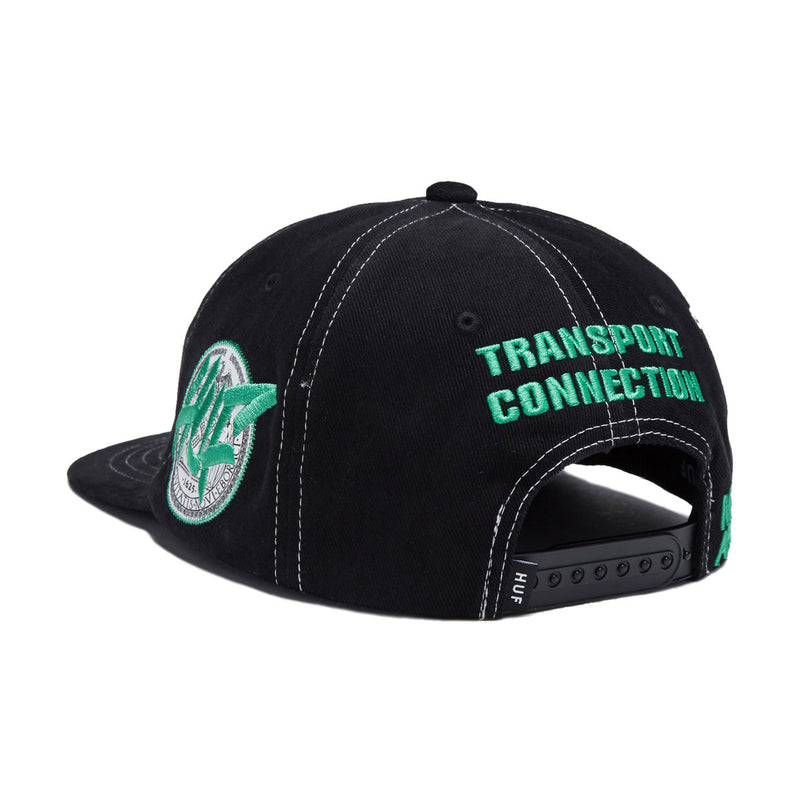 HUF Transport Connection Snapback Hat - Black