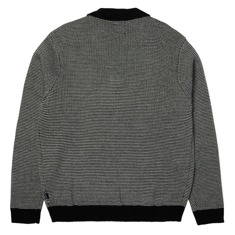 HUF Megablast Two Tone Waffle Sweater - Black/White
