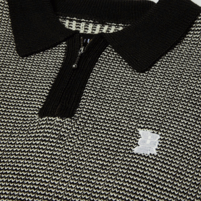 HUF Megablast Two Tone Waffle Sweater - Black/White