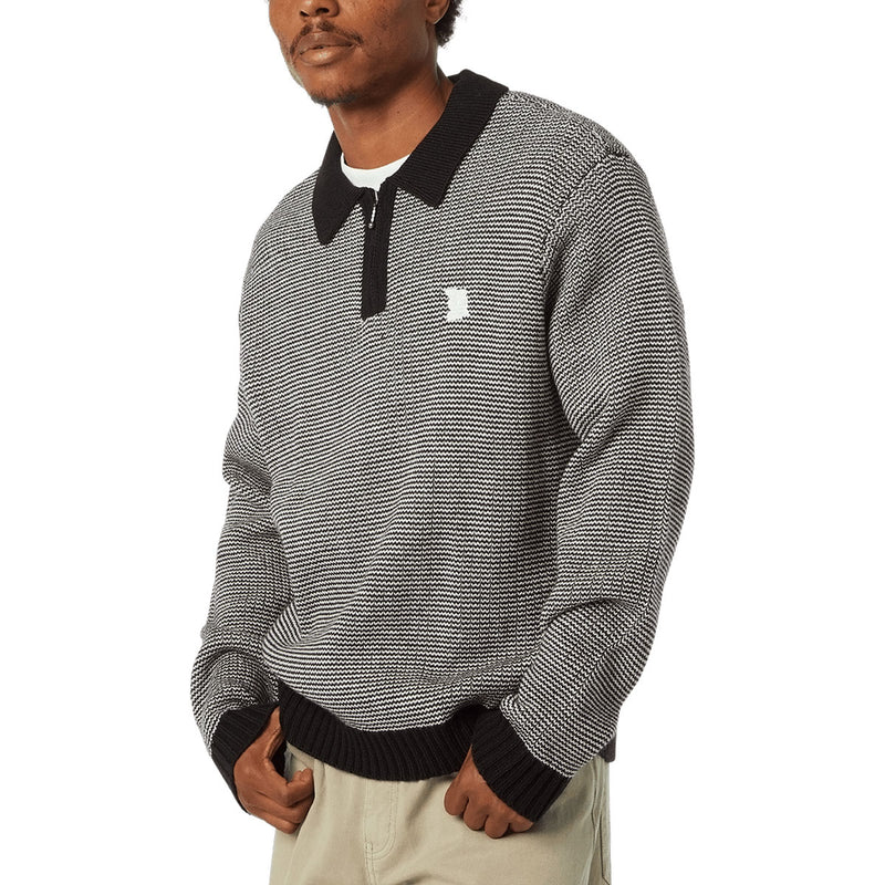 HUF Megablast Two Tone Waffle Sweater - Black/White