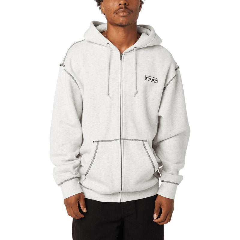 HUF Stretch Zip Up Hoodie - Ash