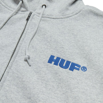 HUF All Caps Zip Up Hoodie - Ash