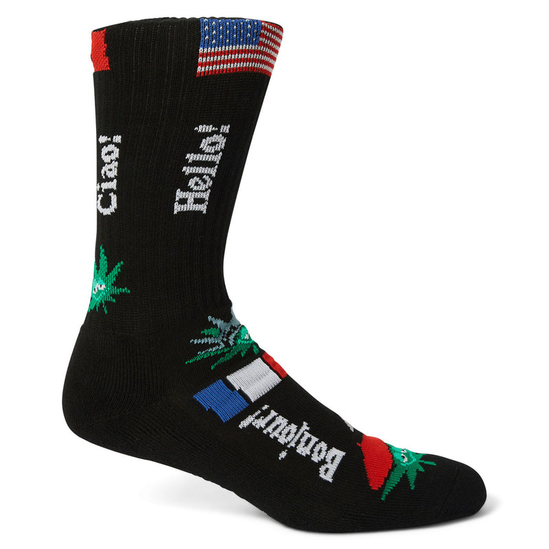 HUF Green Buddy Tourist Socks - Black