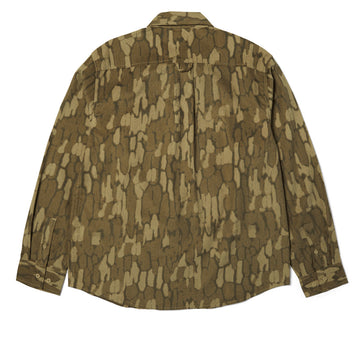 HUF Warped Camo Corduroy Long Sleeve Shirt - Muted Camo