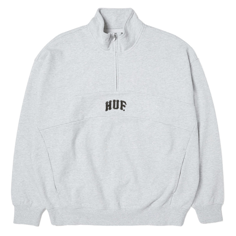 HUF Arch Enzyme 1/4 Zip Fleece Sweater - Heather Grey
