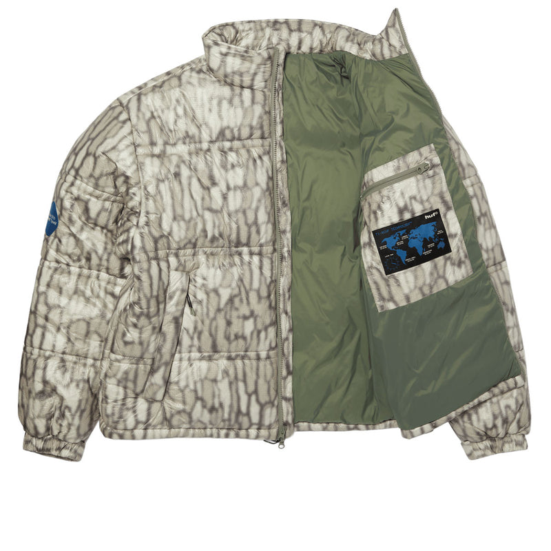 HUF 89 Warped Camo Tyvek Puffer Jacket - Muted Camo