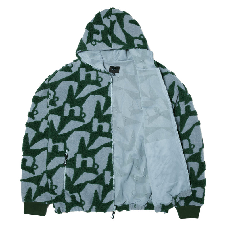 HUF H Star Repeat High Pile Jacket - Ice Blue