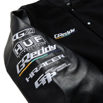 HUF x GReddy Varsity Jacket - Black