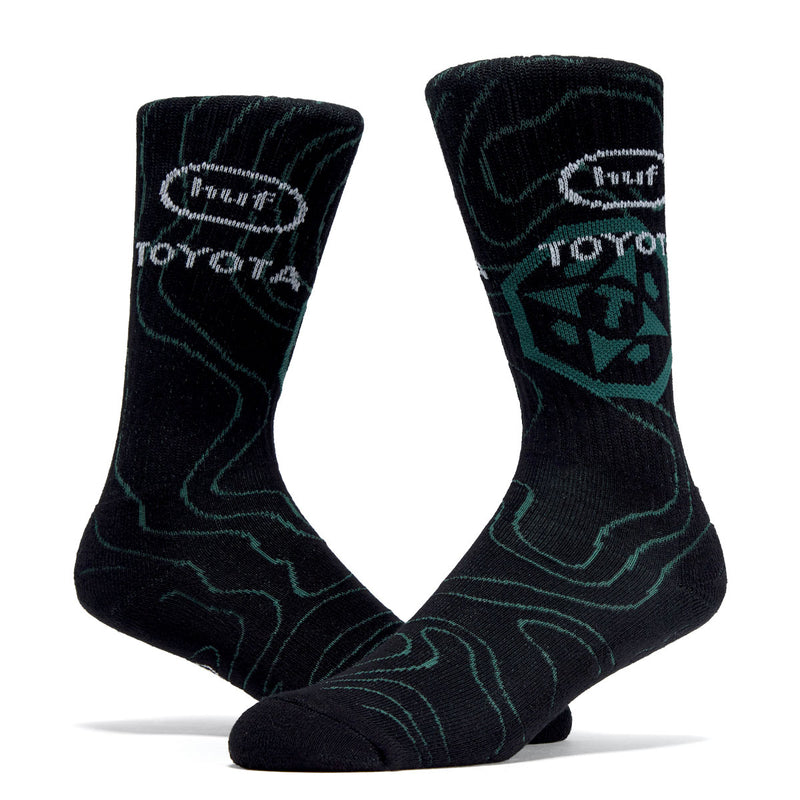 HUF x Toyota Trailhunter Topography Socks - Black