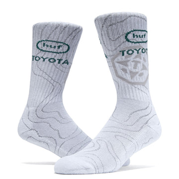 HUF x Toyota Trailhunter Topography Socks - White