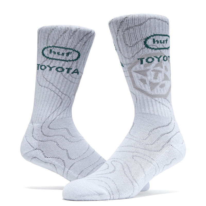 HUF x Toyota Trailhunter Topography Socks - White