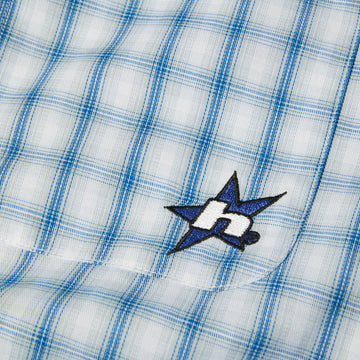 HUF H Star Long Sleeve Plaid Shirt - Light Blue
