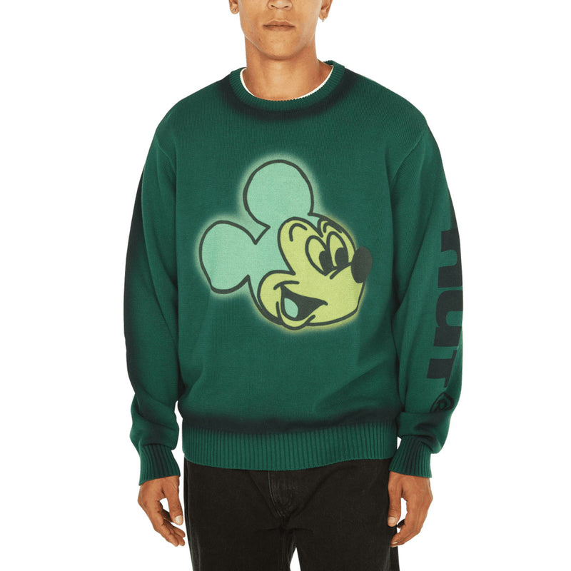 HUF x Mickey Mouse Spray Sweatshirt - Forest Green