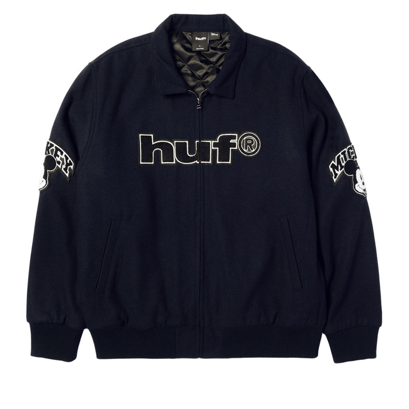 HUF x Mickey Mouse Worldwide Tour Varsity Jacket - Navy