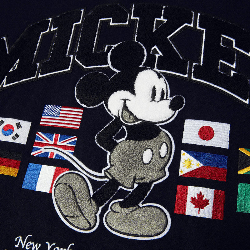 HUF x Mickey Mouse Worldwide Tour Varsity Jacket - Navy