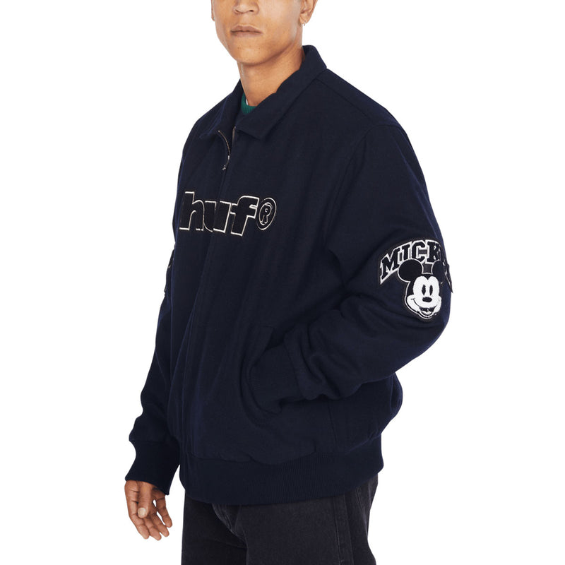 HUF x Mickey Mouse Worldwide Tour Varsity Jacket - Navy