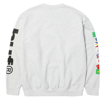HUF x Mickey Mouse Worldwide Tour Sweatshirt - Heather Grey