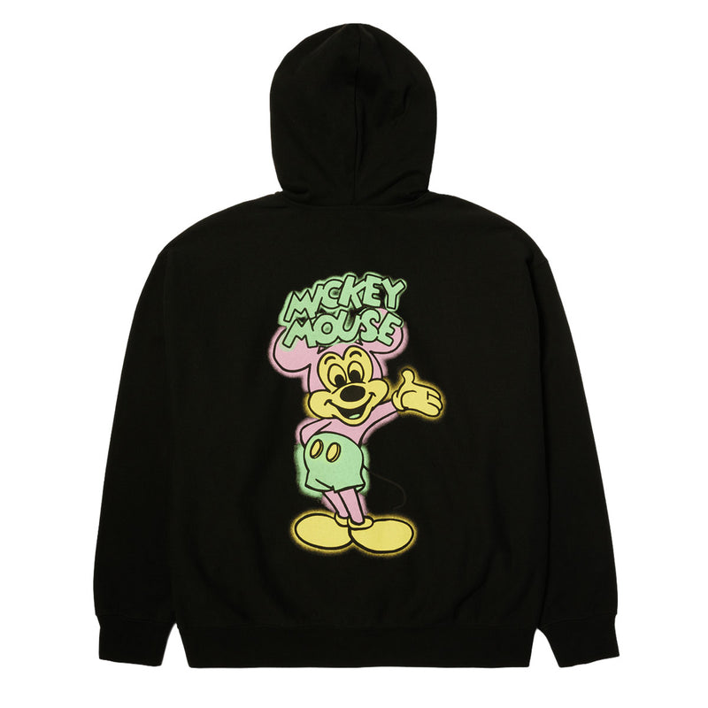 HUF x Mickey Mouse Spray Full Zip Hoodie - Black