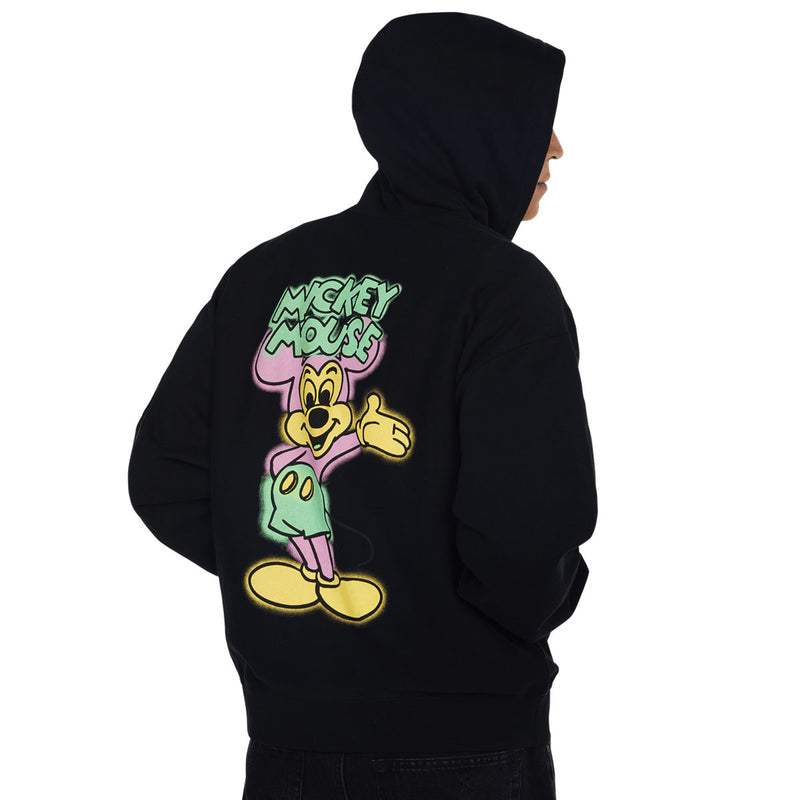 HUF x Mickey Mouse Spray Full Zip Hoodie - Black