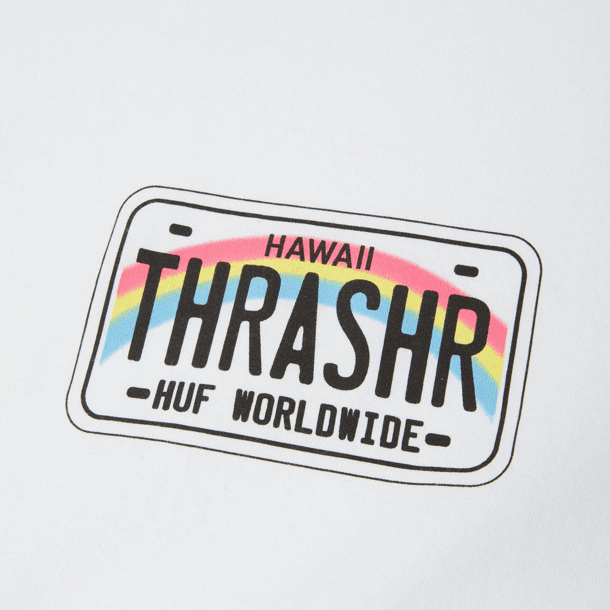 HUF x Thrasher License Plate T-Shirt - White