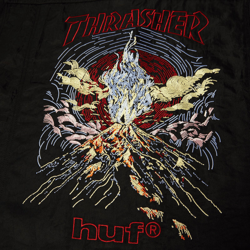 HUF x Thrasher Trucker Jacket - Black