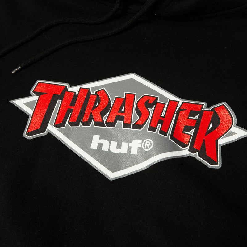 HUF x Thrasher Logo Hoodie - Black