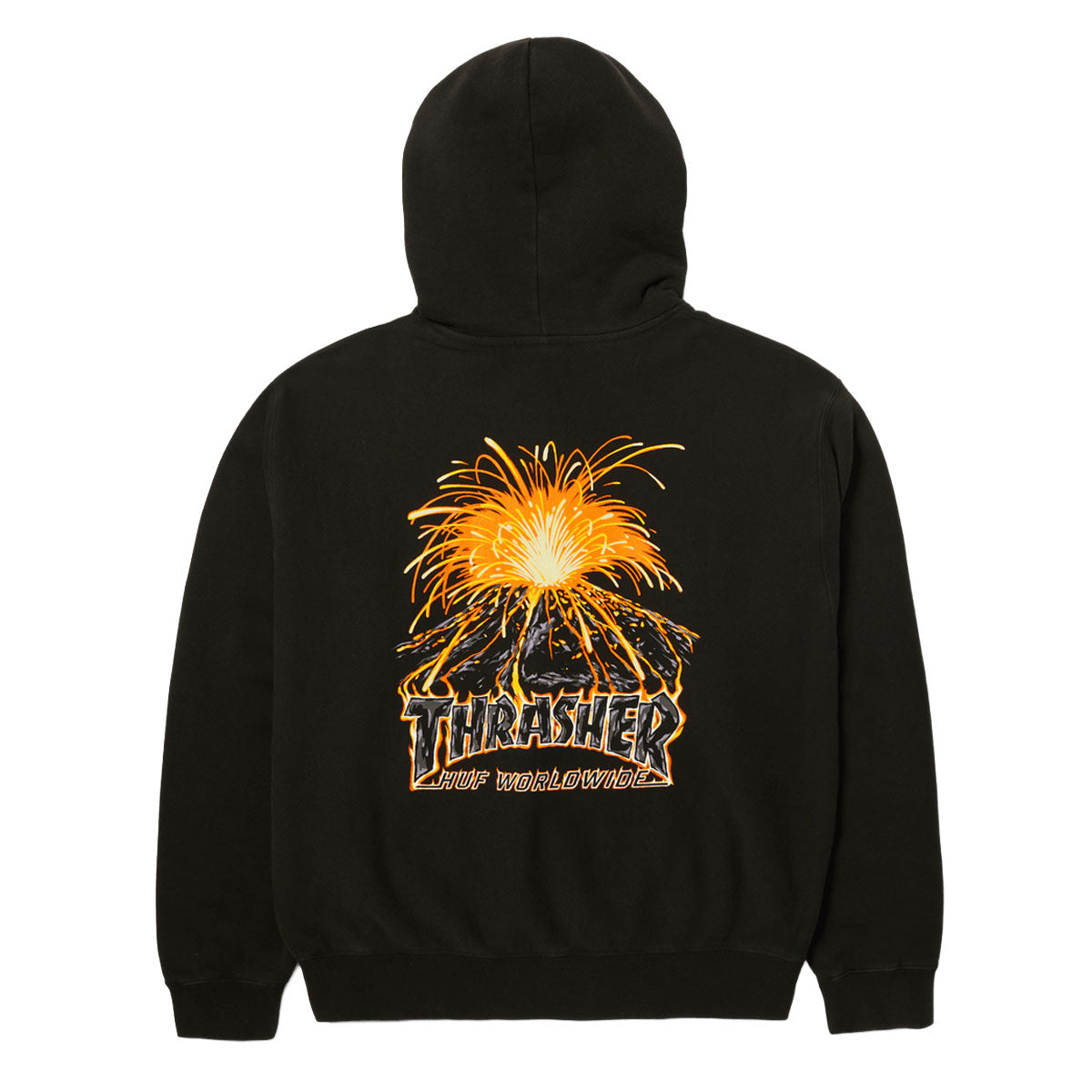HUF x Thrasher Meltdown Heavyweight Hoodie - Washed Black