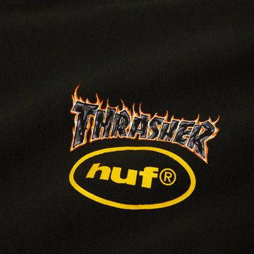 HUF x Thrasher Meltdown Heavyweight Hoodie - Washed Black