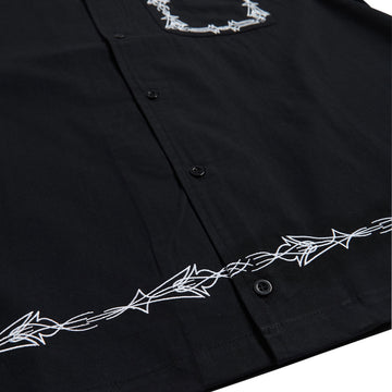 HUF Pinstripe Emb Resort Shirt - Black