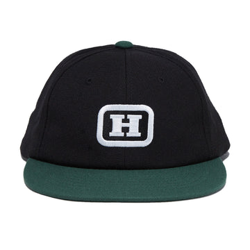 HUF Serif H 6 Panel Snapback Hat - Black