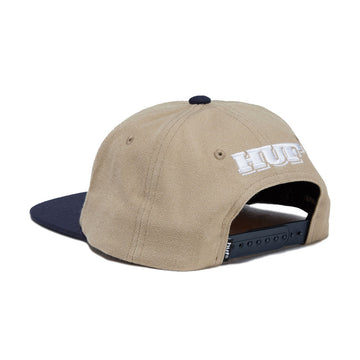 HUF Serif H 6 Panel Snapback Hat - Khaki