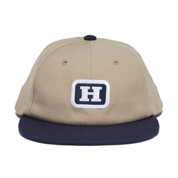 HUF Serif H 6 Panel Snapback Hat - Khaki