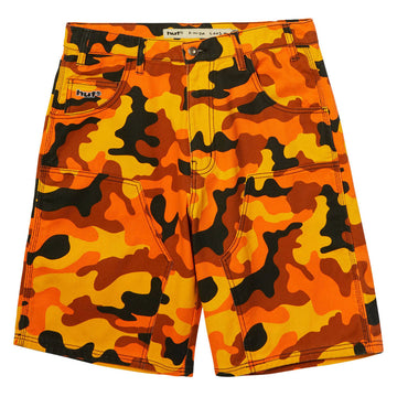 HUF Kinda Loose Double Knee Camo Shorts - Lava