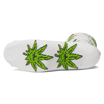 HUF Green Buddy Crew Socks - White