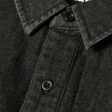 HUF Carson Overdyed Denim Long Sleeve Shirt - Black