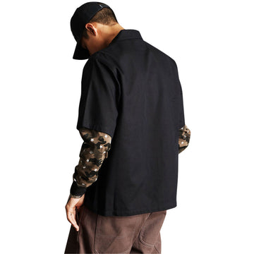 HUF Shadows Long Sleeve Work Shirt - Black