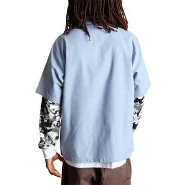 HUF Shadows Long Sleeve Work Shirt - Light Blue