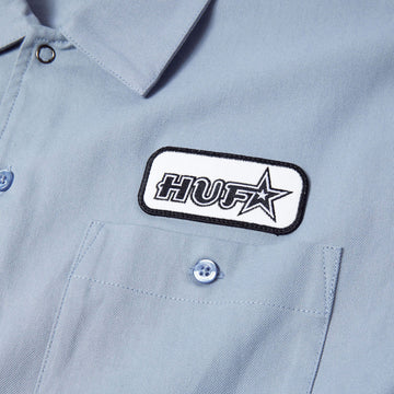 HUF Shadows Long Sleeve Work Shirt - Light Blue