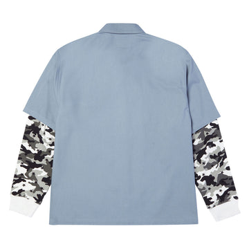 HUF Shadows Long Sleeve Work Shirt - Light Blue