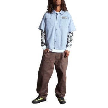 HUF Shadows Long Sleeve Work Shirt - Light Blue