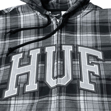 HUF Arch Plaid Full Zip Hoodie - Black
