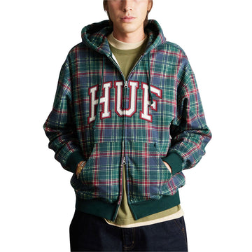 HUF Arch Plaid Full Zip Hoodie - Forest