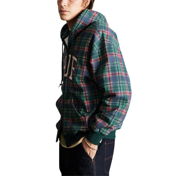HUF Arch Plaid Full Zip Hoodie - Forest