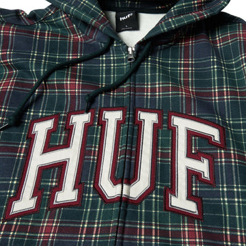 HUF Arch Plaid Full Zip Hoodie - Forest