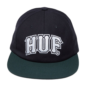 HUF Classic Arch Brushed Snapback Hat - Navy/Green