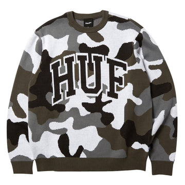 HUF Arch Jacquard Camo Crew Sweatshirt - Camo