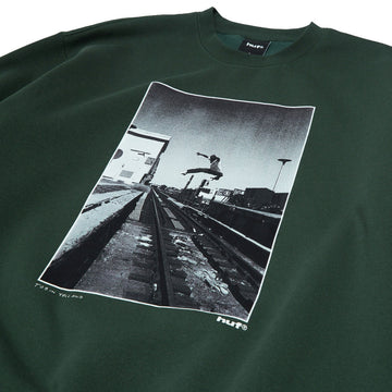 HUF Taking The Leap Crew Sweatshirt - Forest Green