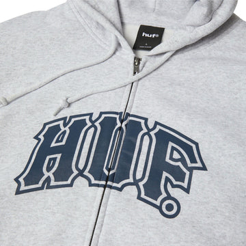 HUF Classic Arch Full Zip Hoodie - Heather Grey/Navy