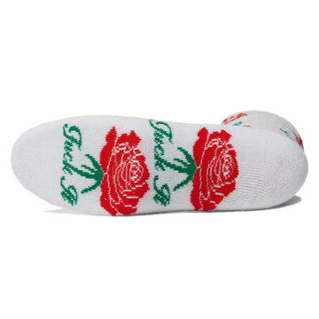 HUF Fuck It Rose Crew Socks - White