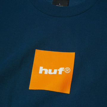 HUF Box Logo T-Shirt - Harbor Blue/Orange